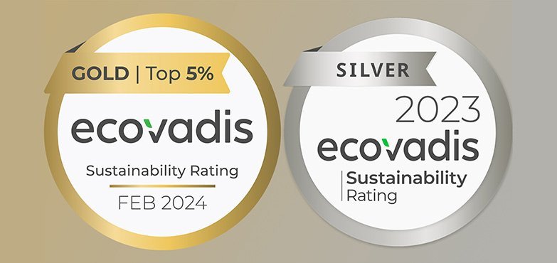 [Translate to Japanese:] EcoVadis gold and silver medal